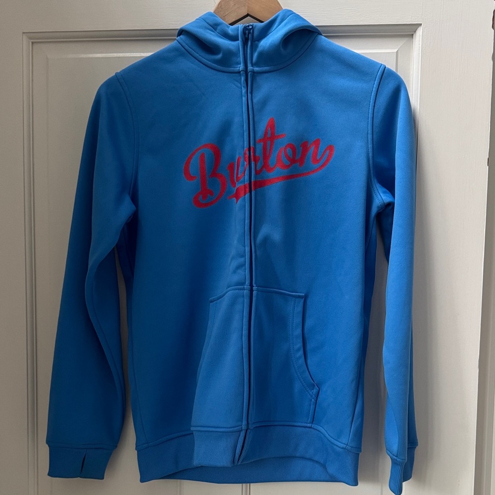 Burton Vibrant Blue Zip-Up with Bold Red Script